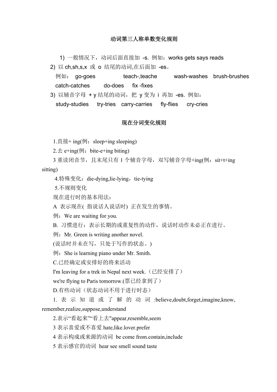 动词第三人称单数变化规则如下_第1页