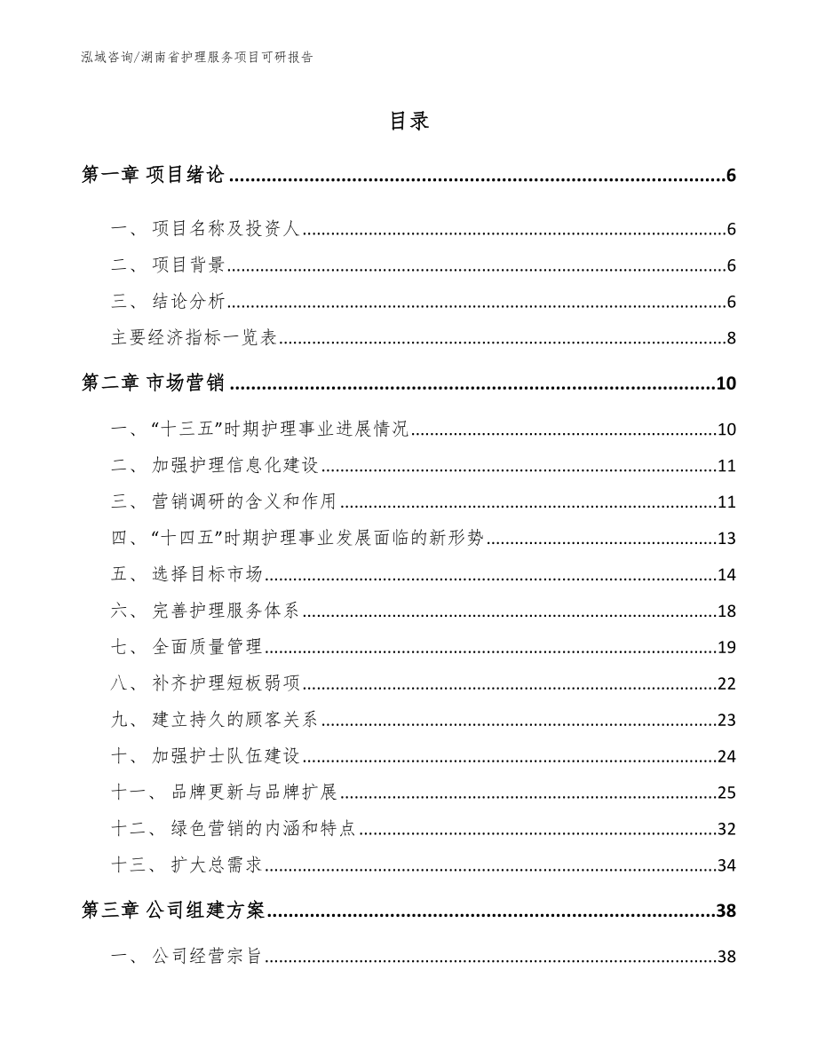 湖南省护理服务项目可研报告_第2页