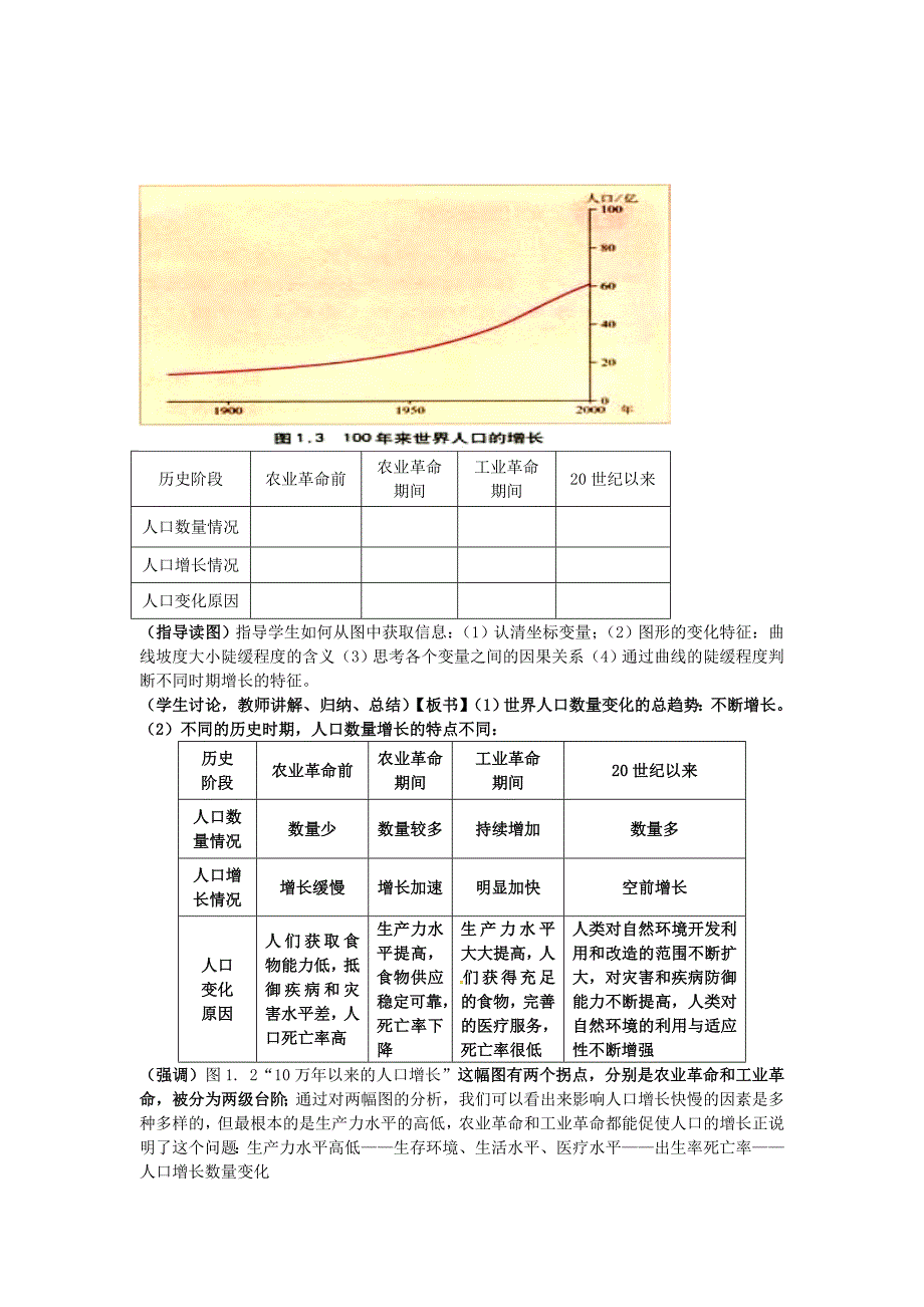 【精品】福建省漳州市芗城中学高中地理 1.1人口的数量变化教案 新人教版必修2_第4页