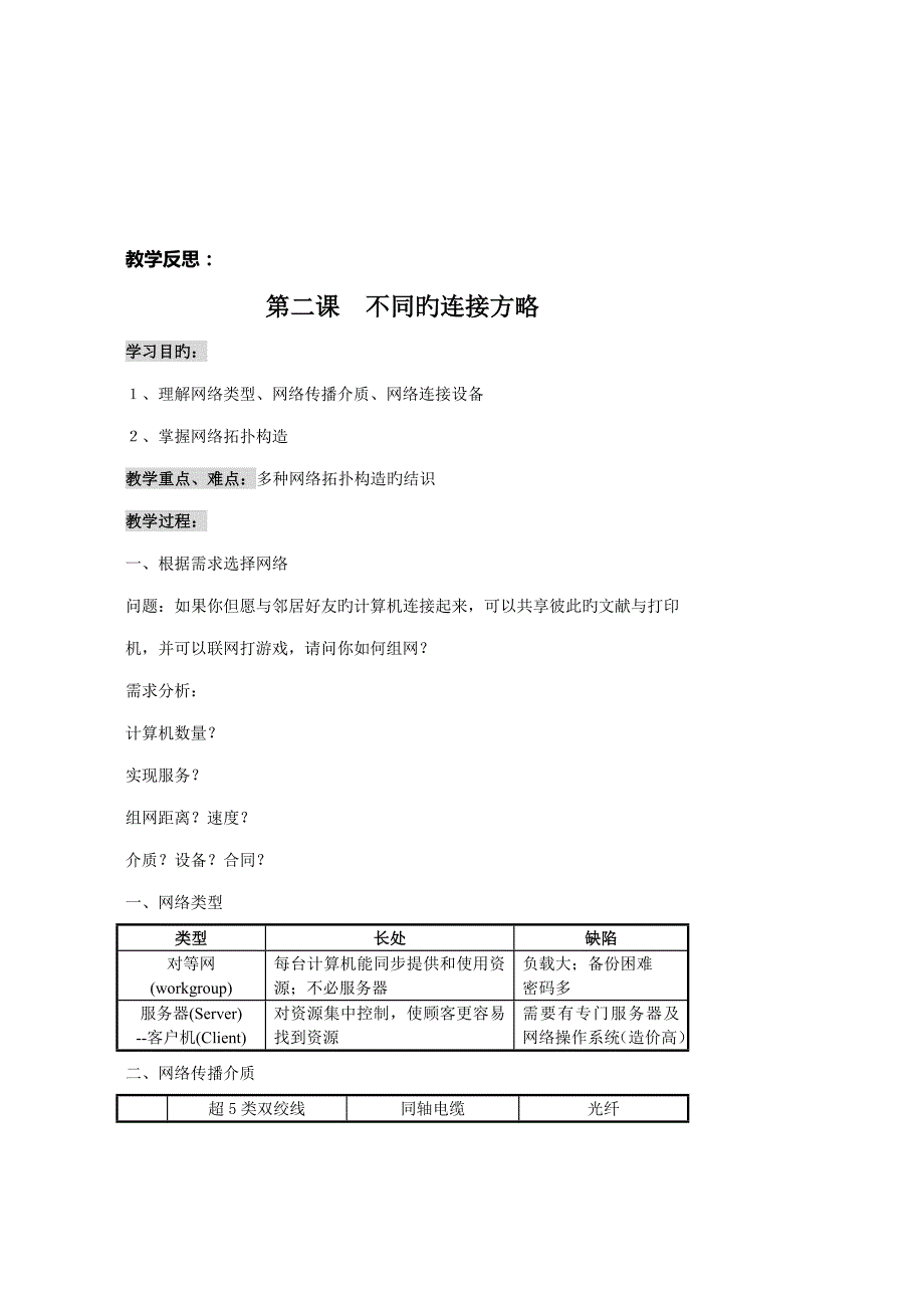 信息重点技术选修网络重点技术应用教案_第3页