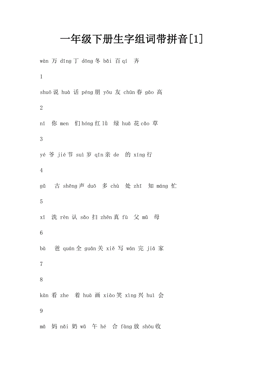 一年级下册生字组词带拼音[1]_第1页