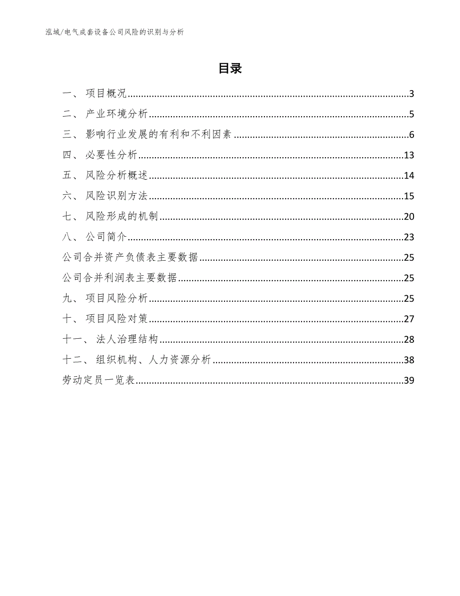 电气成套设备公司风险的识别与分析（范文）_第2页