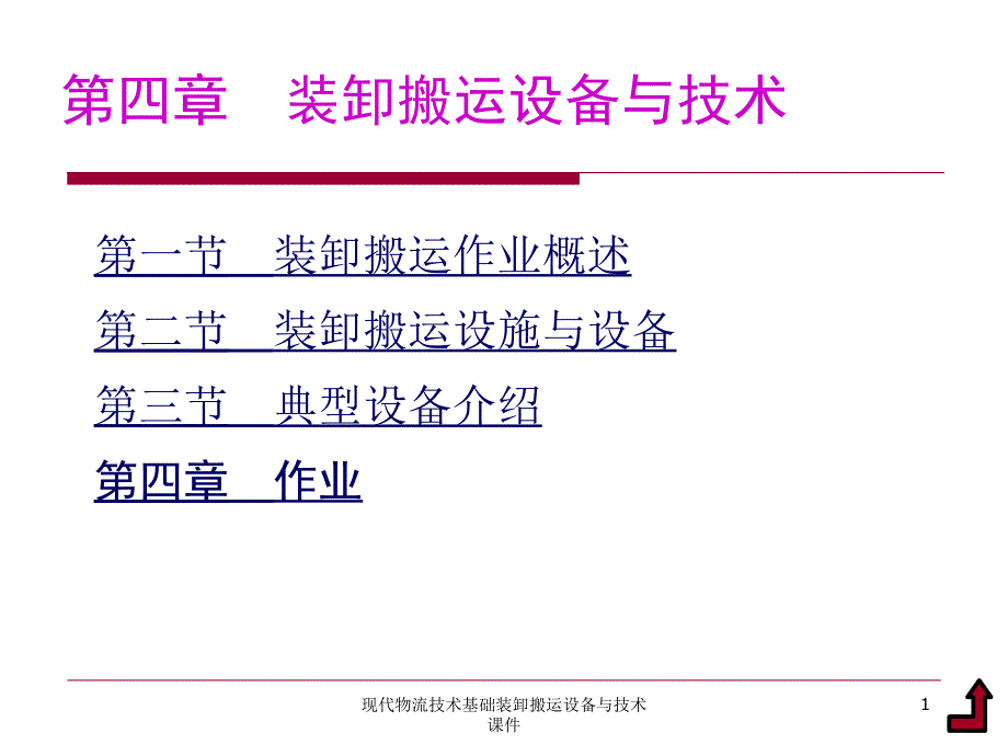 现代物流技术基础装卸搬运设备与技术课件_第1页