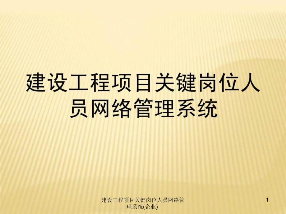 建设工程项目关键岗位人员网络管理系统企业课件_第1页