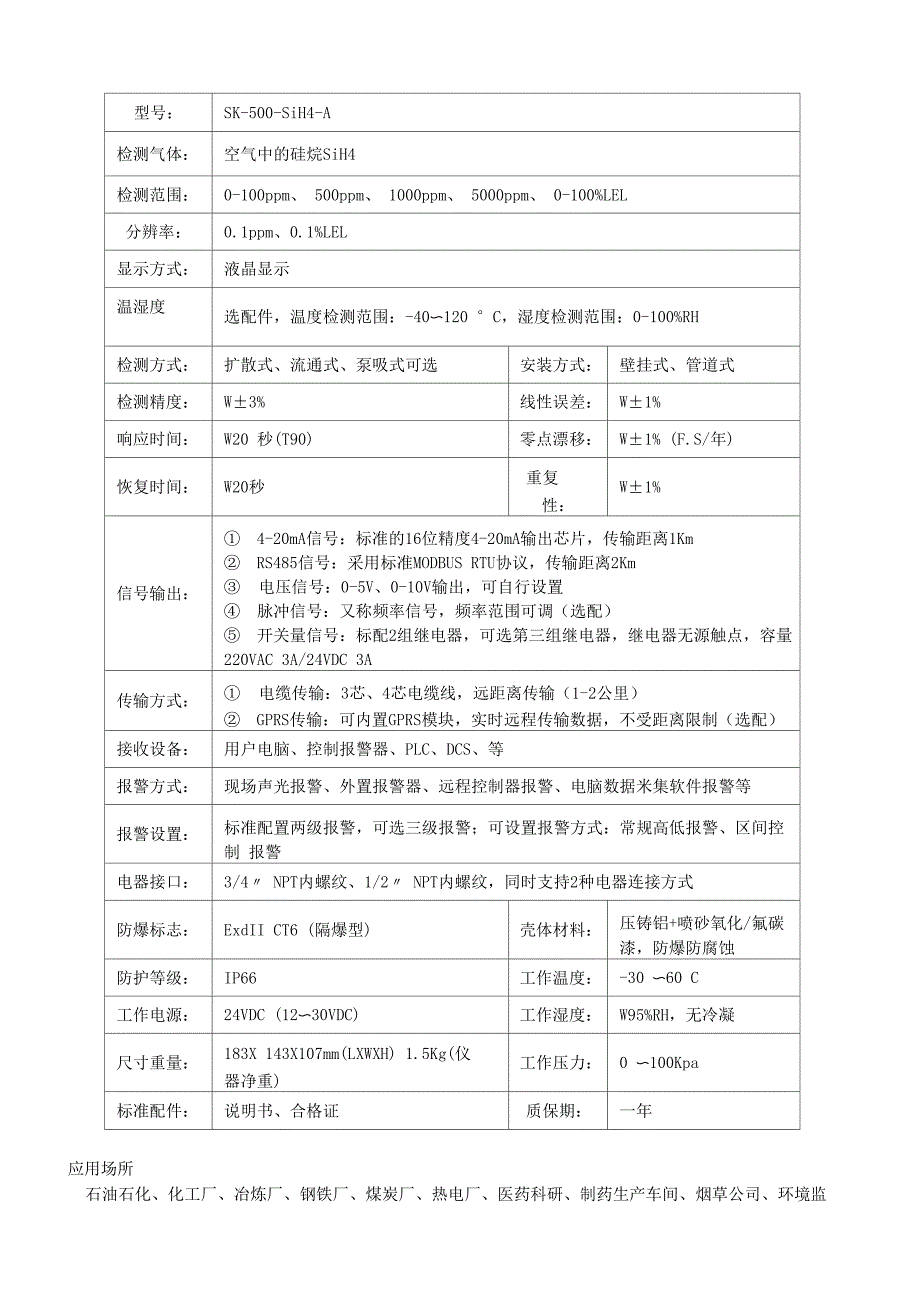 硅烷SiH4检测仪技术参数_第2页