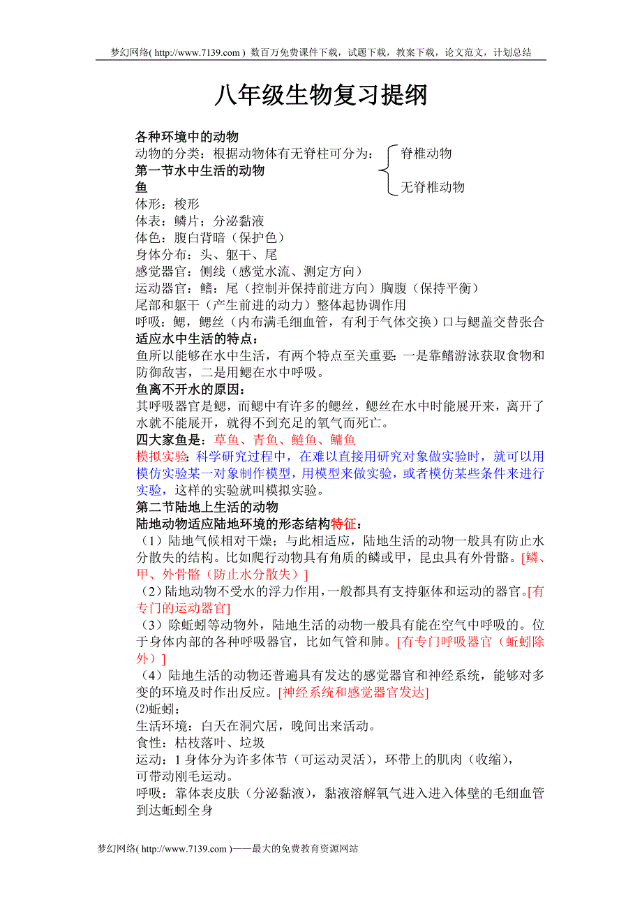 初二生物复习资料_第1页