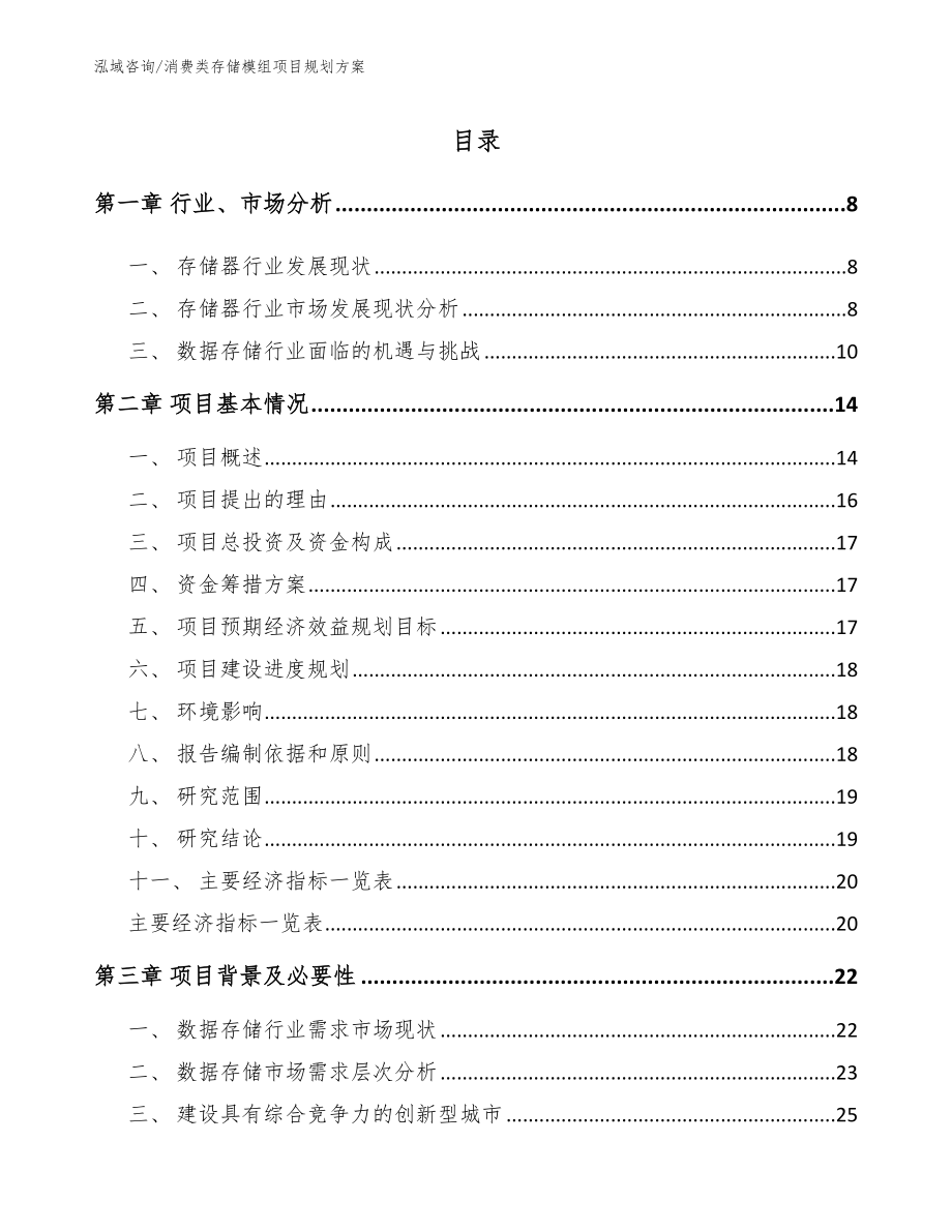 消费类存储模组项目规划方案（参考模板）_第1页