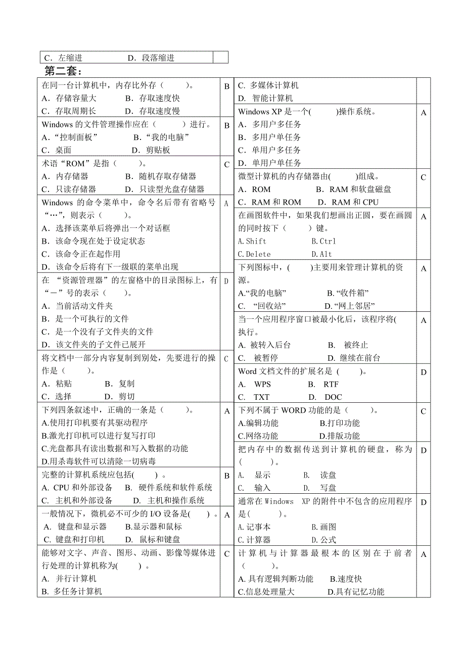 2013年中小学生知识技能考试复习题及客观题答案(正式)_第2页