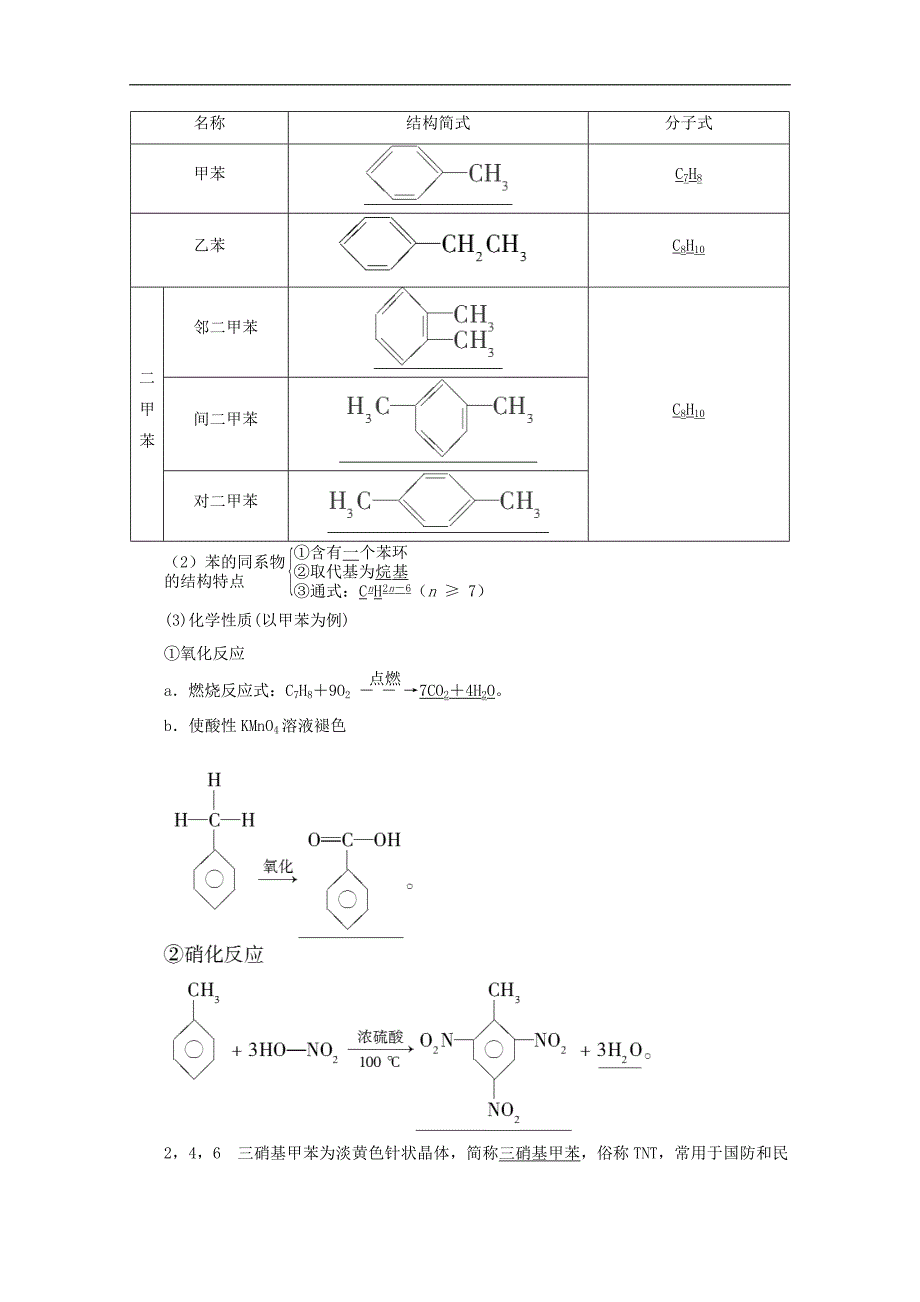 高中化学专题3第2单元芳香烃教案苏教版选修52_第3页