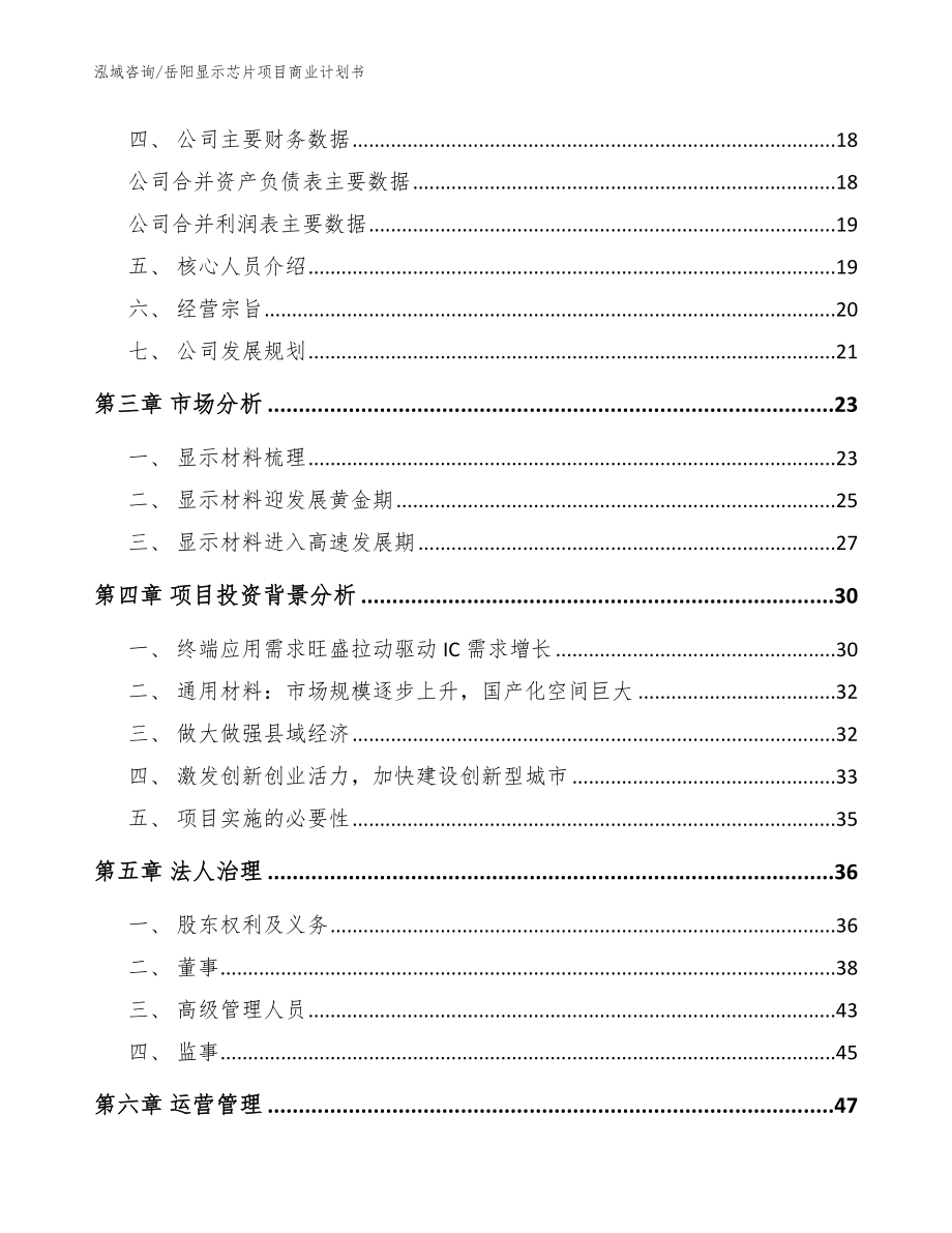 岳阳显示芯片项目商业计划书_模板_第4页