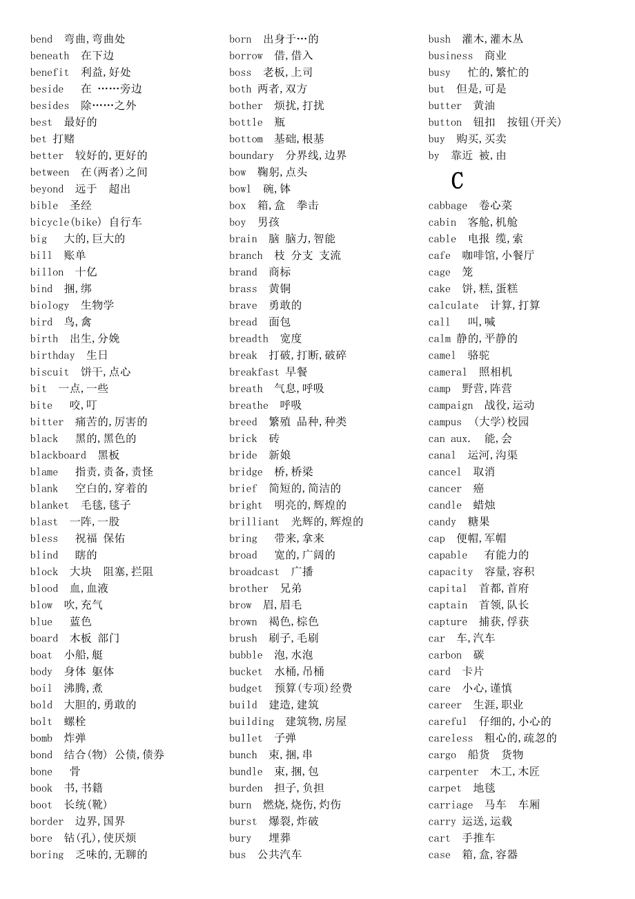 大学英语三级(A级)词汇表.doc_第3页