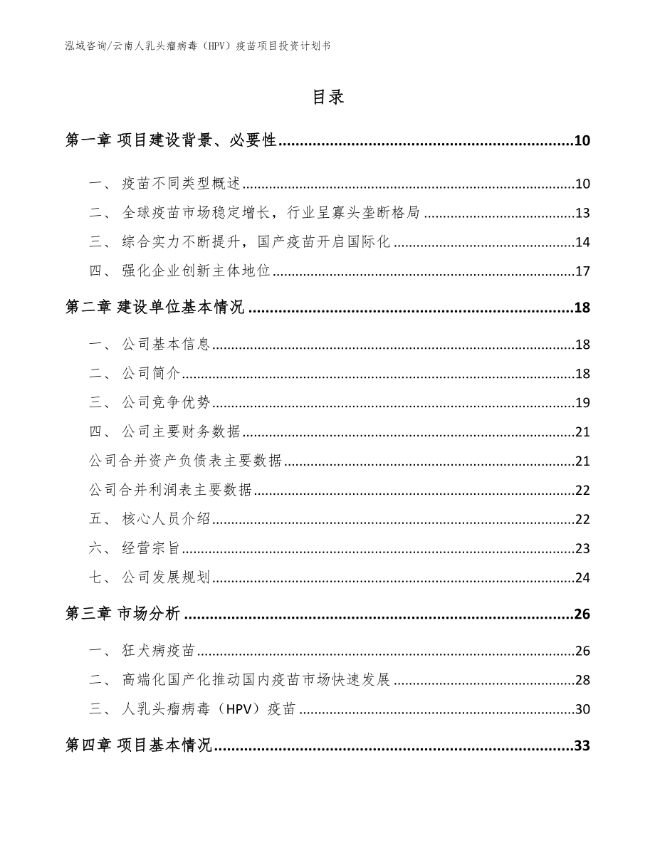 云南人乳头瘤病毒（HPV）疫苗项目投资计划书（模板范文）_第2页