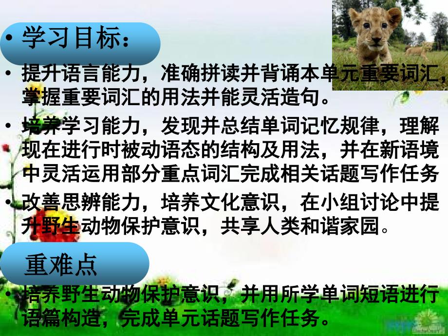 高中英语_M2U4-Wildlife-Protection语言知识课教学ppt课件设计_第3页