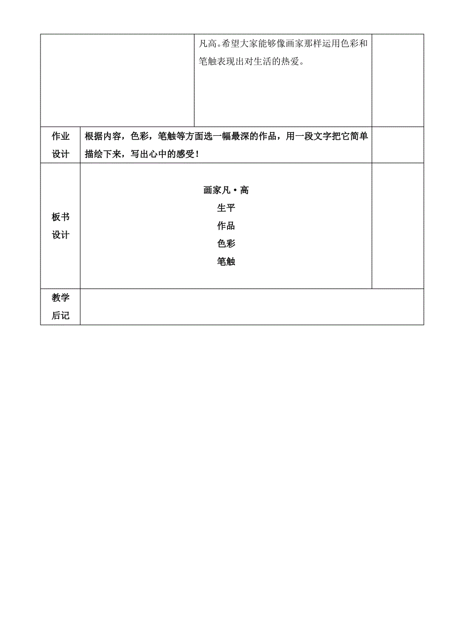 小学美术四年级下册《梵高》教案_第4页