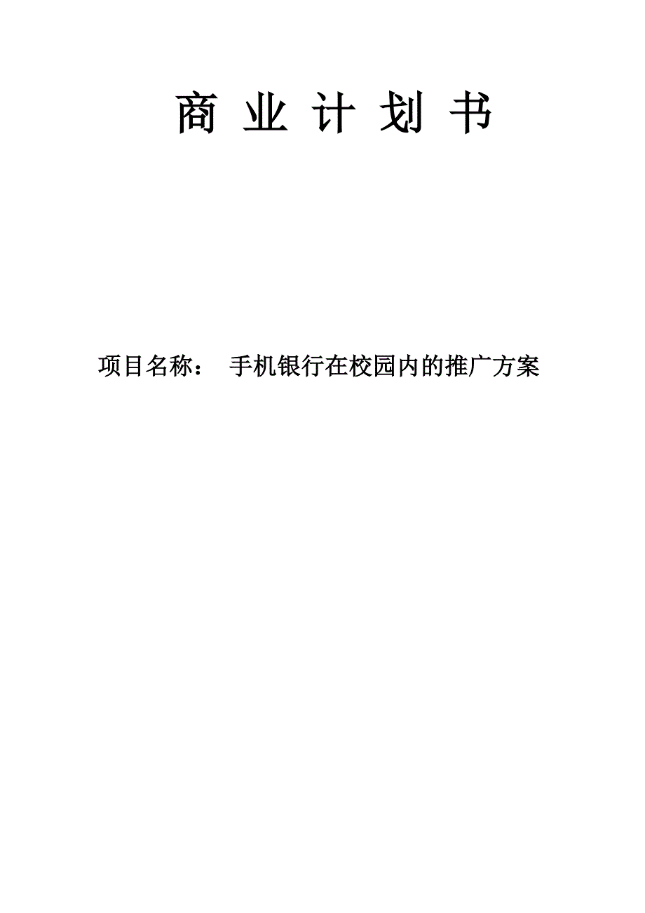 手机银行在校园内的推广方案_第1页