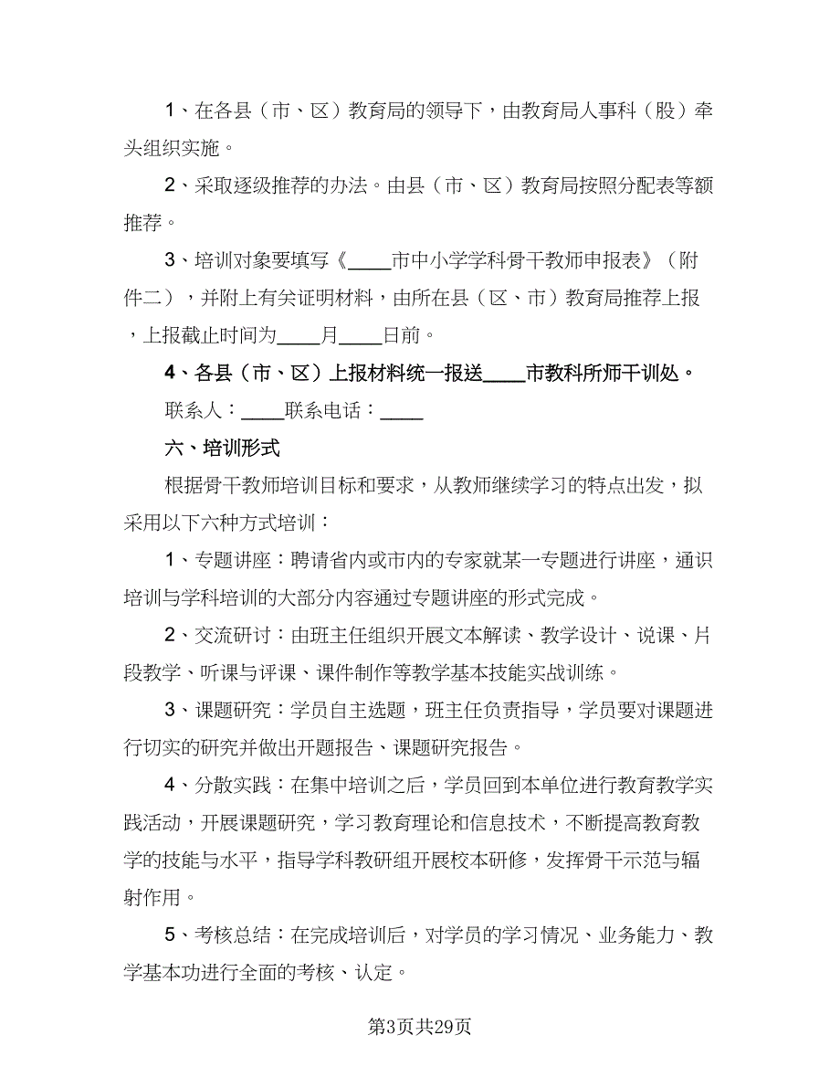 2023年的骨干教师培训计划（9篇）_第3页