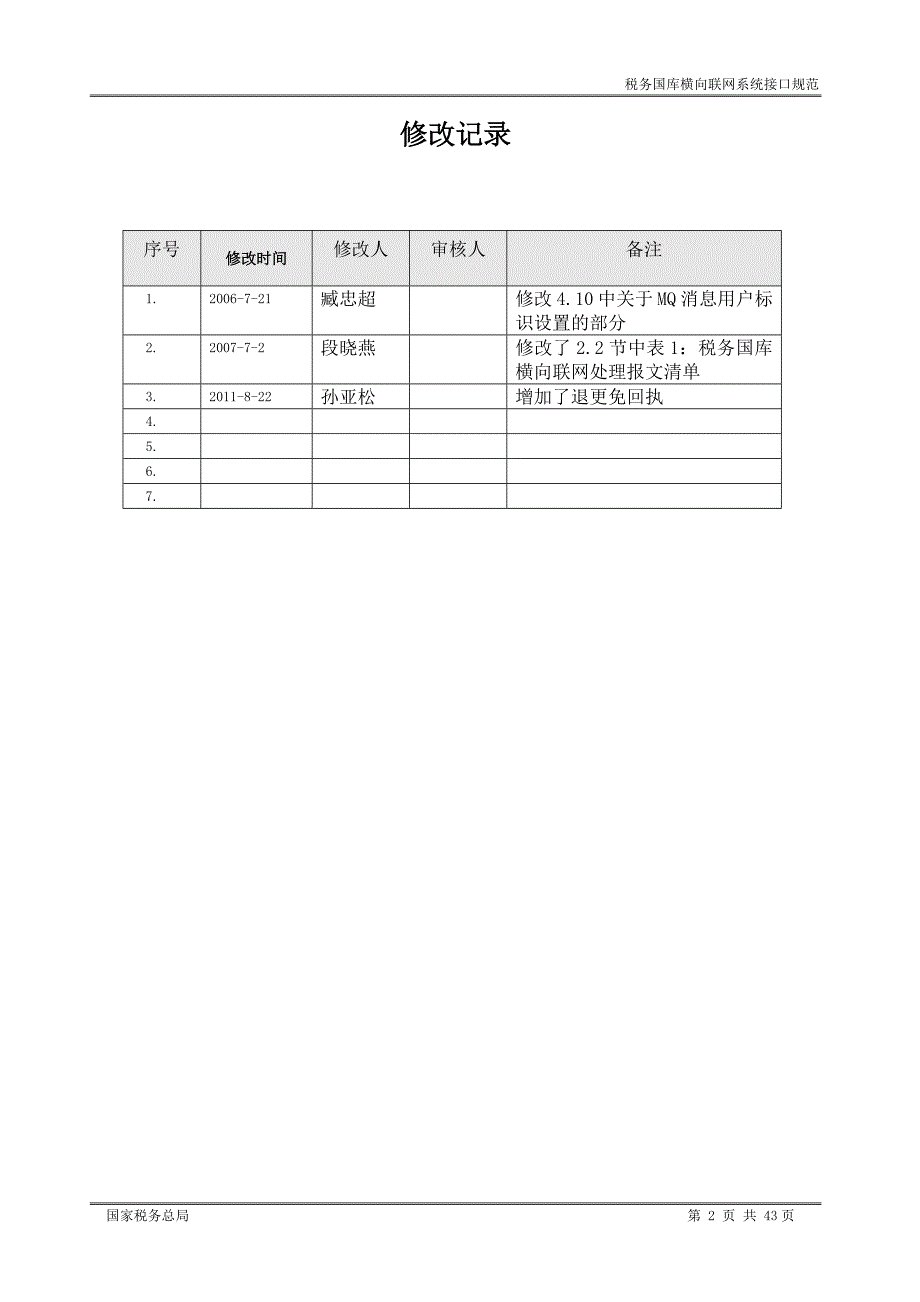 税务国库横向联网系统接口规范V20_第2页