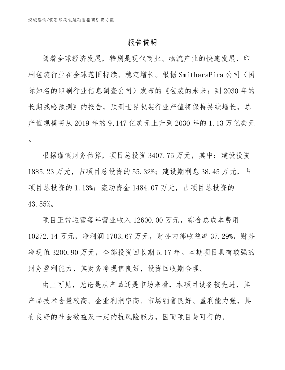 黄石印刷包装项目招商引资方案_第2页