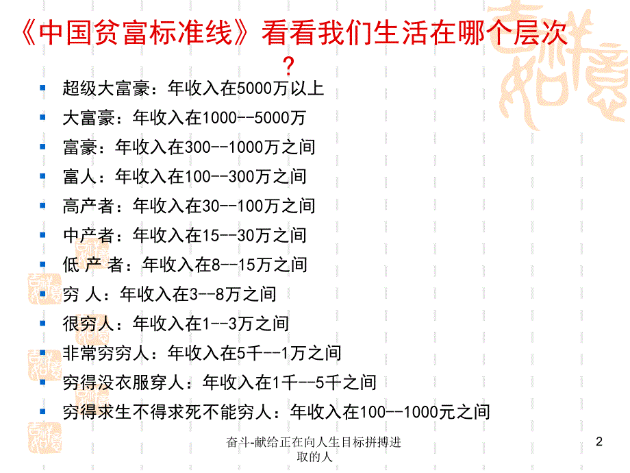 奋斗献给正在向人生目标拼搏进取的人课件_第2页