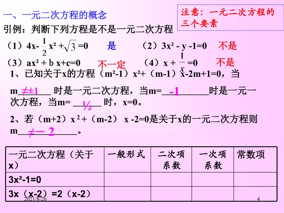 新北师大版九年级上册第二章一元二次方程复习课-课件PPT_第4页