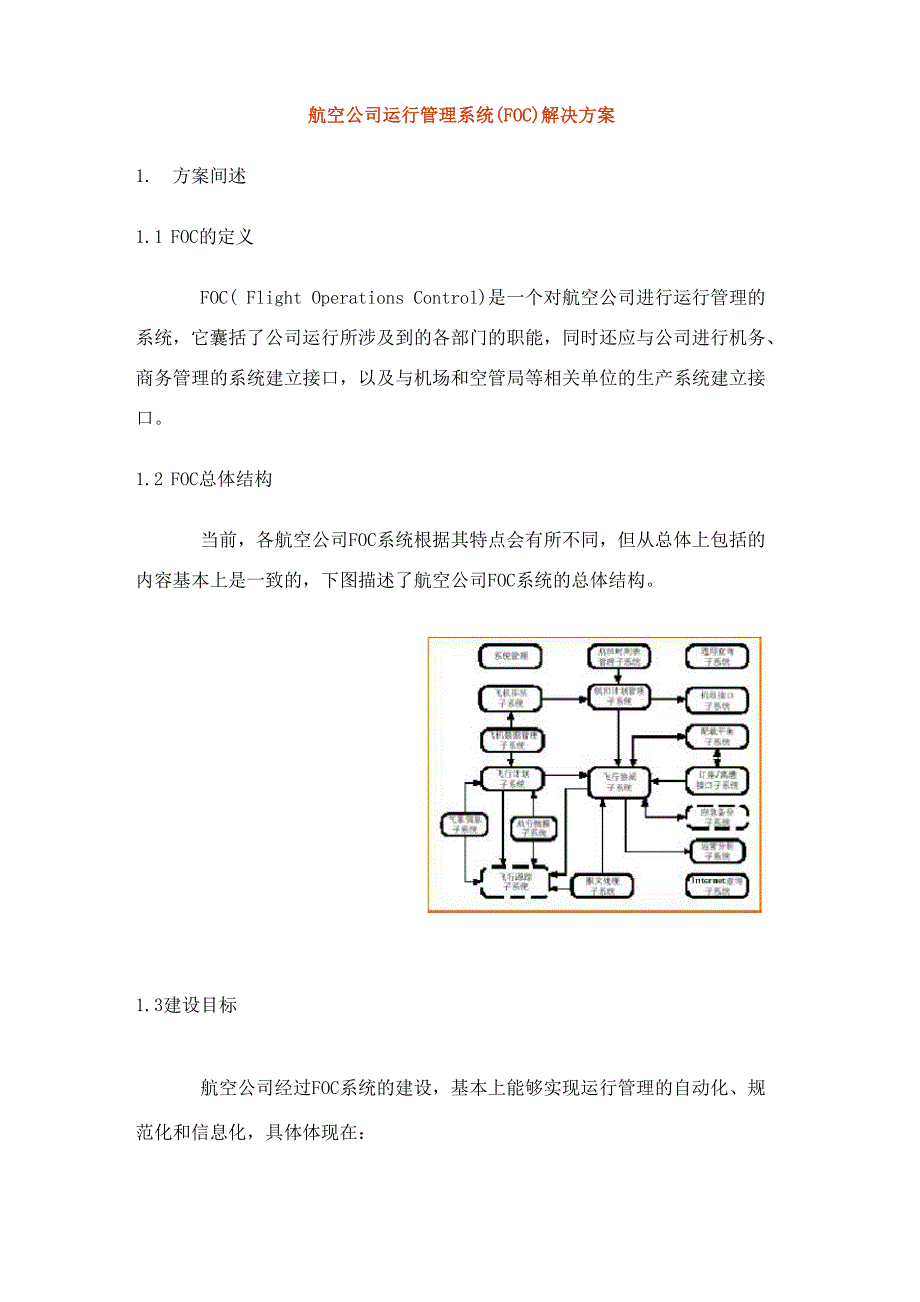 航空公司运行管理系统FOC解决方案样本_第1页