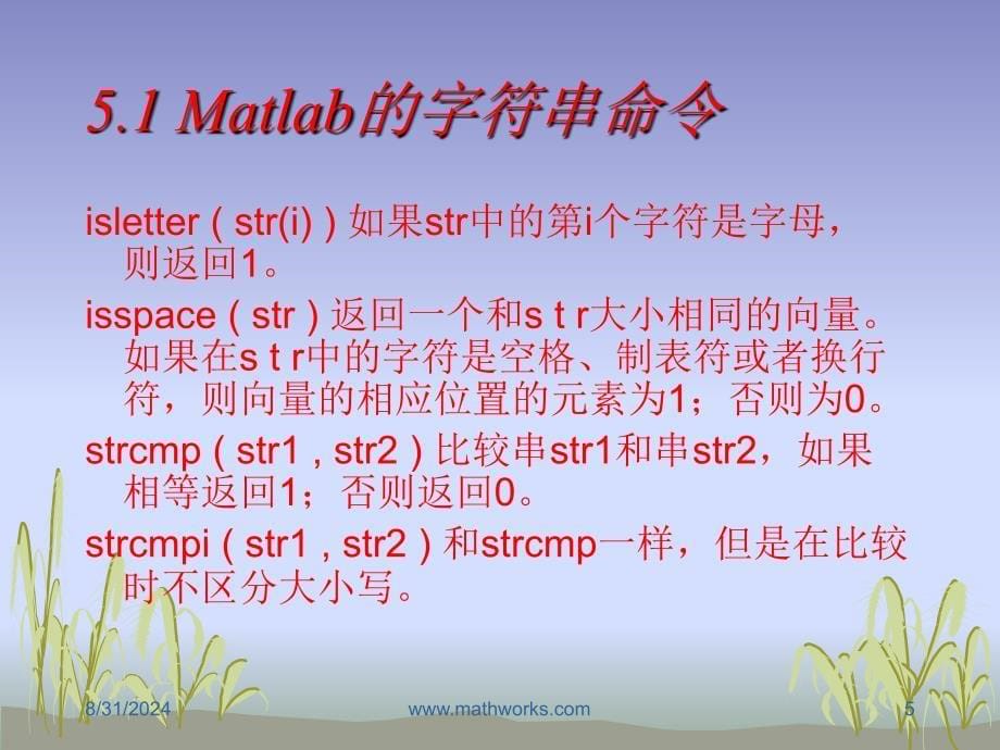 五讲Matlab的字符串和多项式ppt课件_第5页