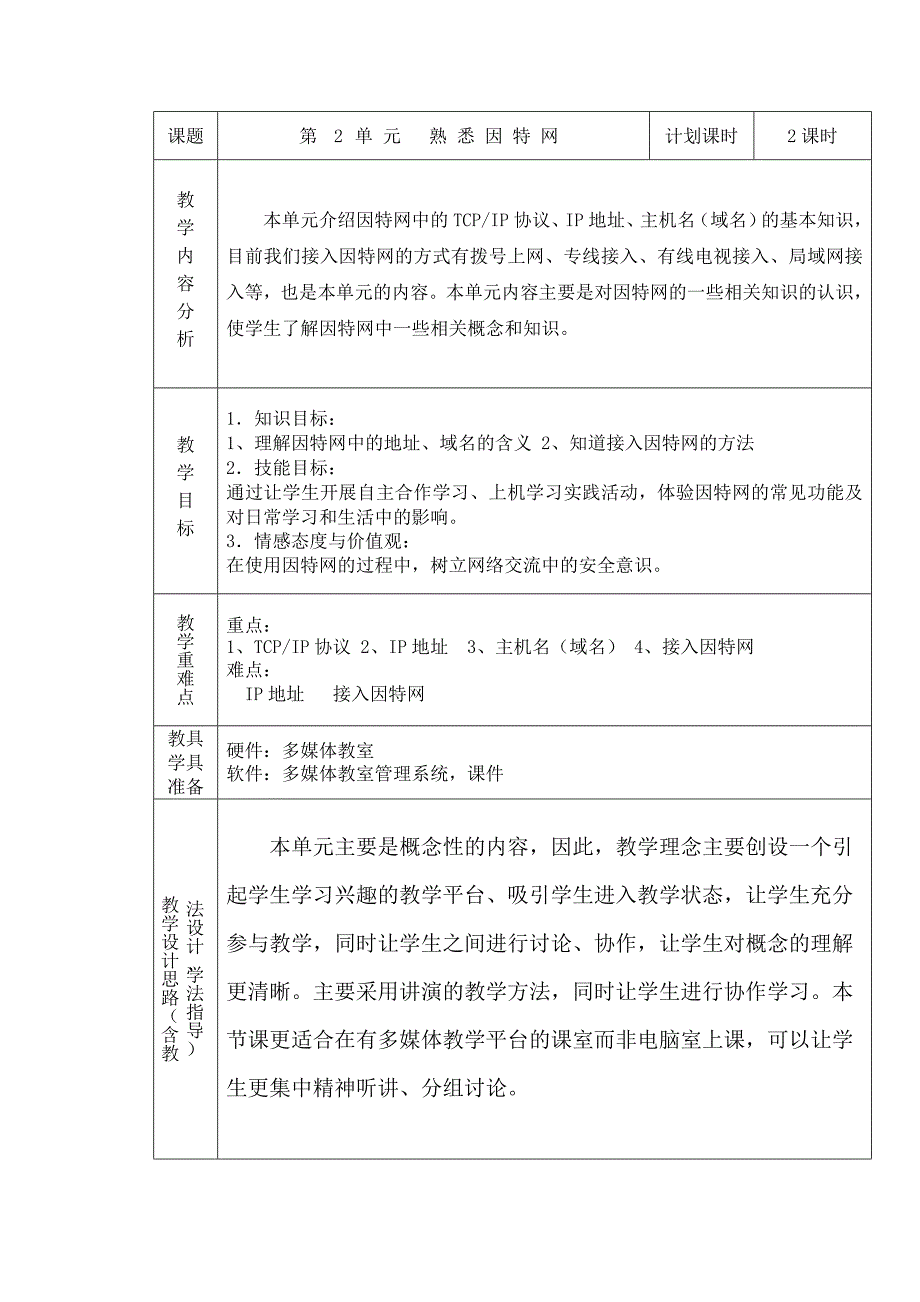 第2单元熟悉因特网_第1页