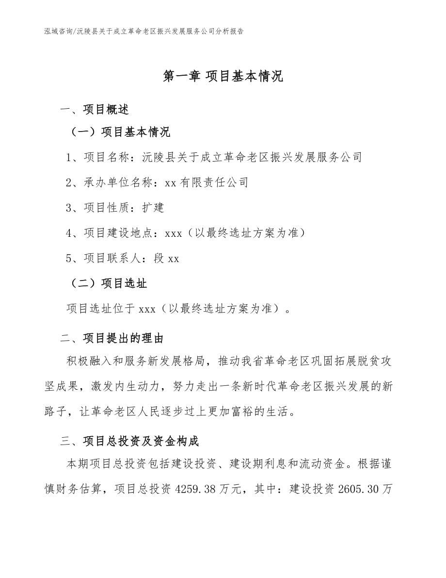 沅陵县关于成立革命老区振兴发展服务公司分析报告_第5页