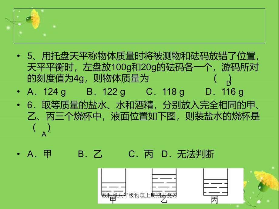 教科版八年级物理上期期末复习课件_第4页