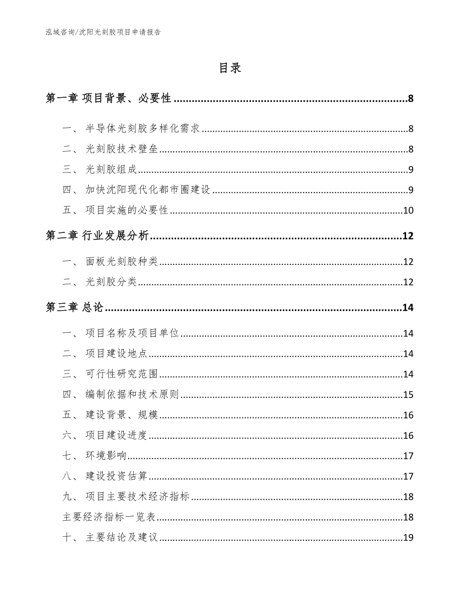 沈阳光刻胶项目申请报告（模板范文）_第2页