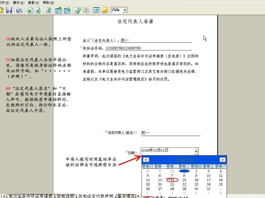 电力业务许可证申请表填写示范_第3页