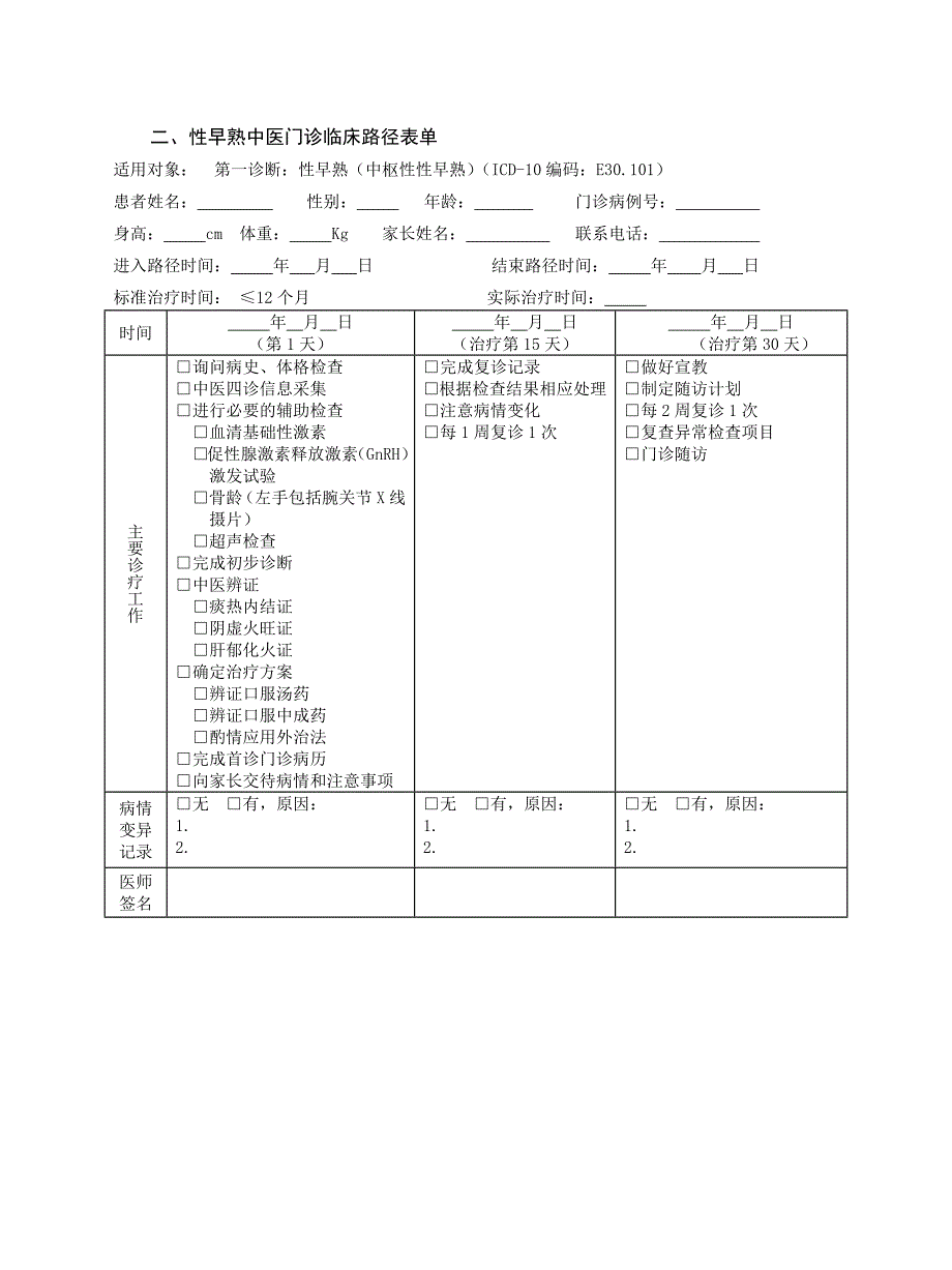 儿科 性早熟中医临床路径（试行版2017）_第3页