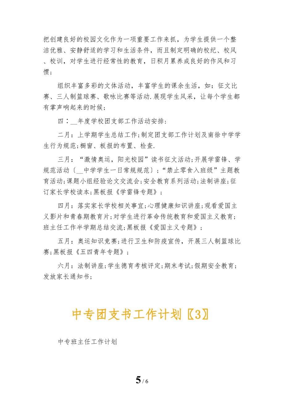 中专团支书工作计划_第5页