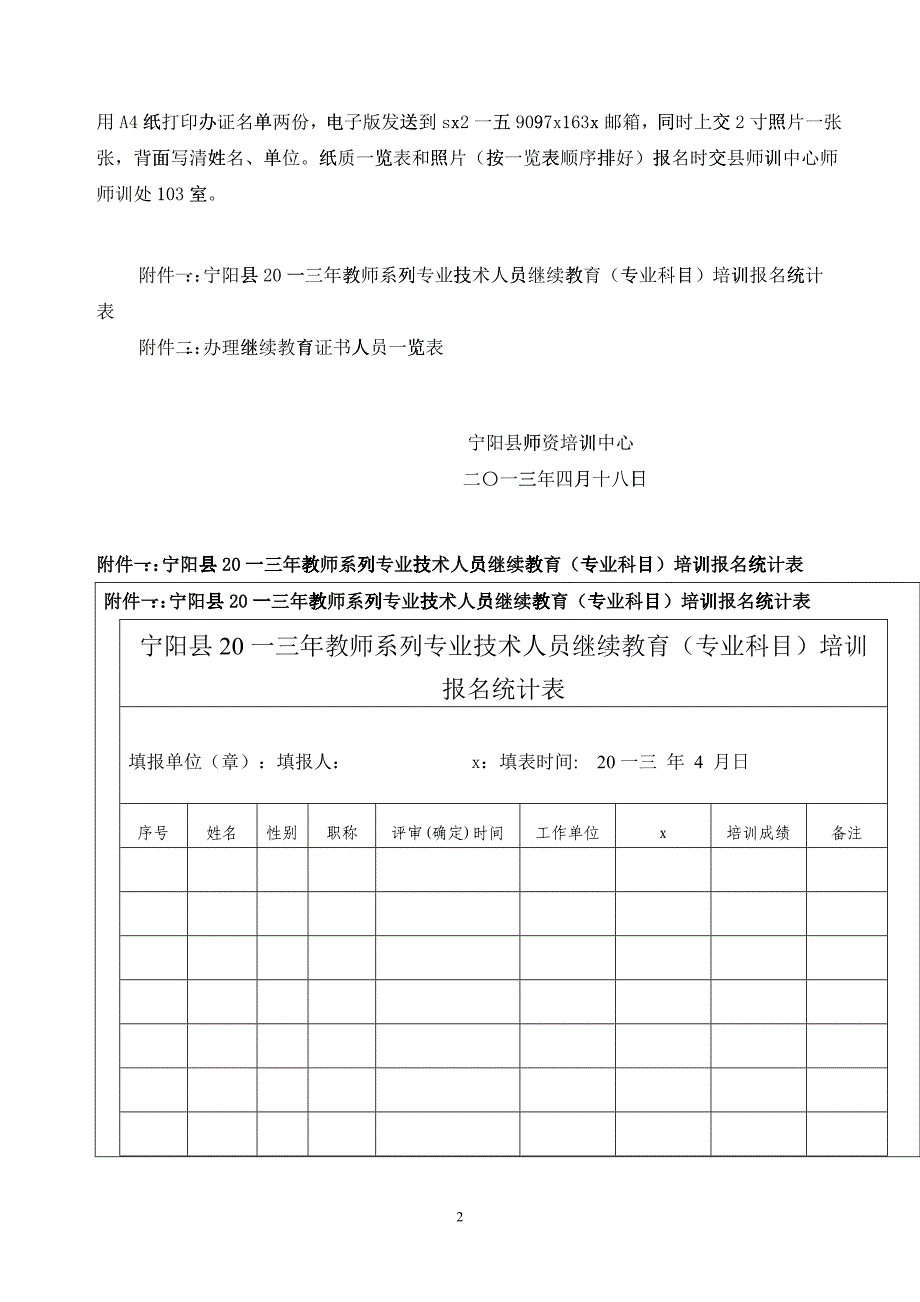 教师专业科目培训通知_第2页