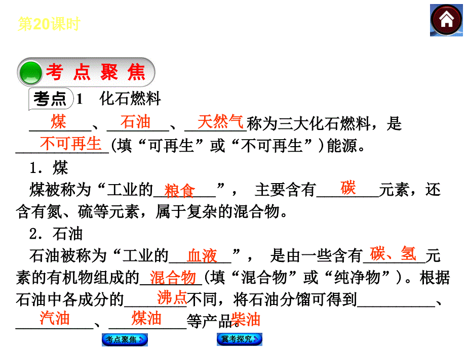 2015届中考化学复习课件：第20课时　燃料、能源与环境_第4页