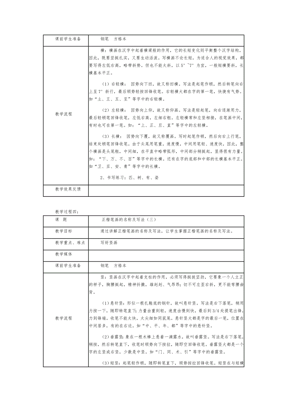 硬笔书法教学计划和教案_第4页