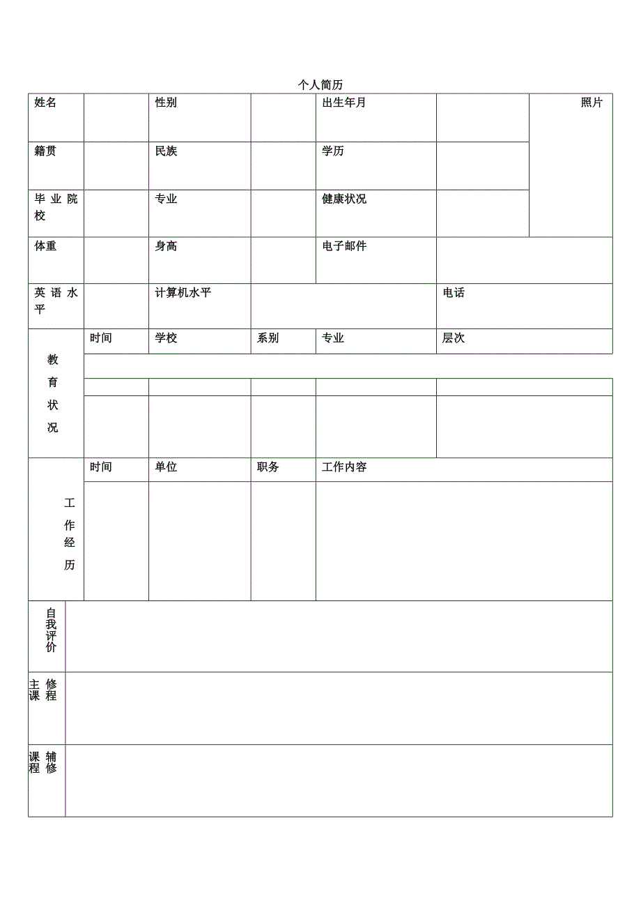 标准的个人简历表格模版_第3页