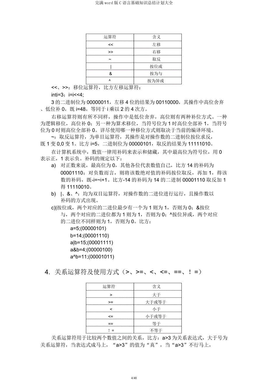 C语言基础知识总结计划大全.docx_第4页