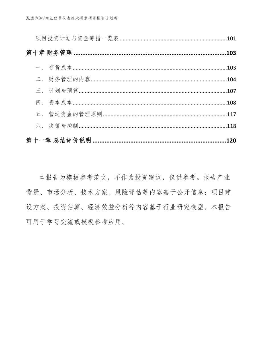 内江仪器仪表技术研发项目投资计划书范文_第5页