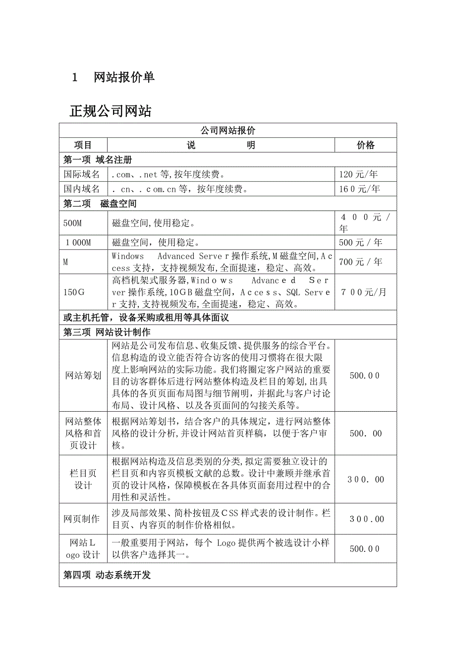 网站系统简介及报价_第1页