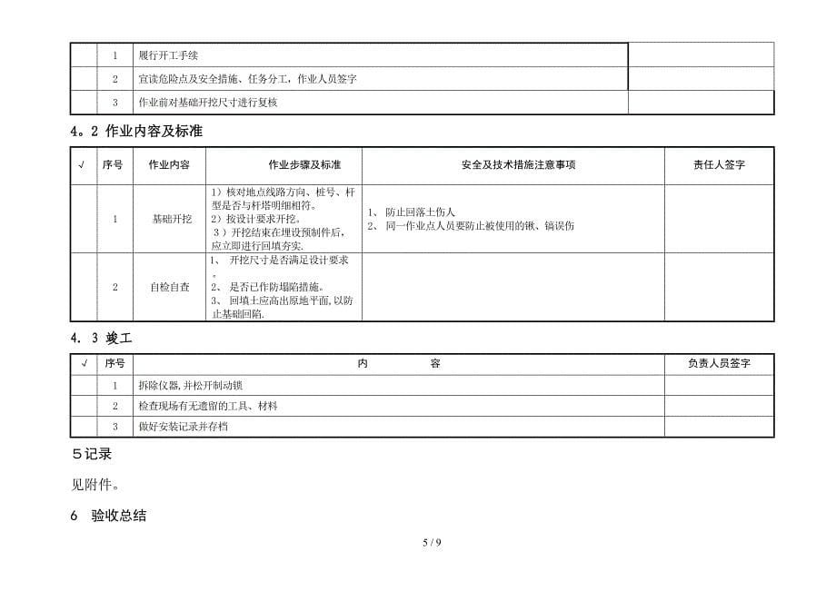 110KV~500KV线路杆塔基础开挖作业指导书_第5页