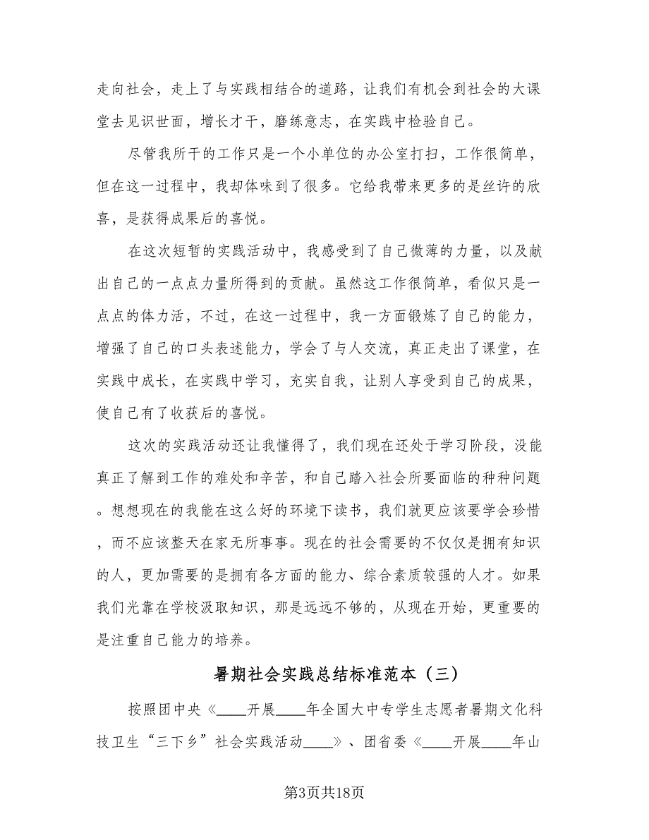 暑期社会实践总结标准范本（9篇）_第3页