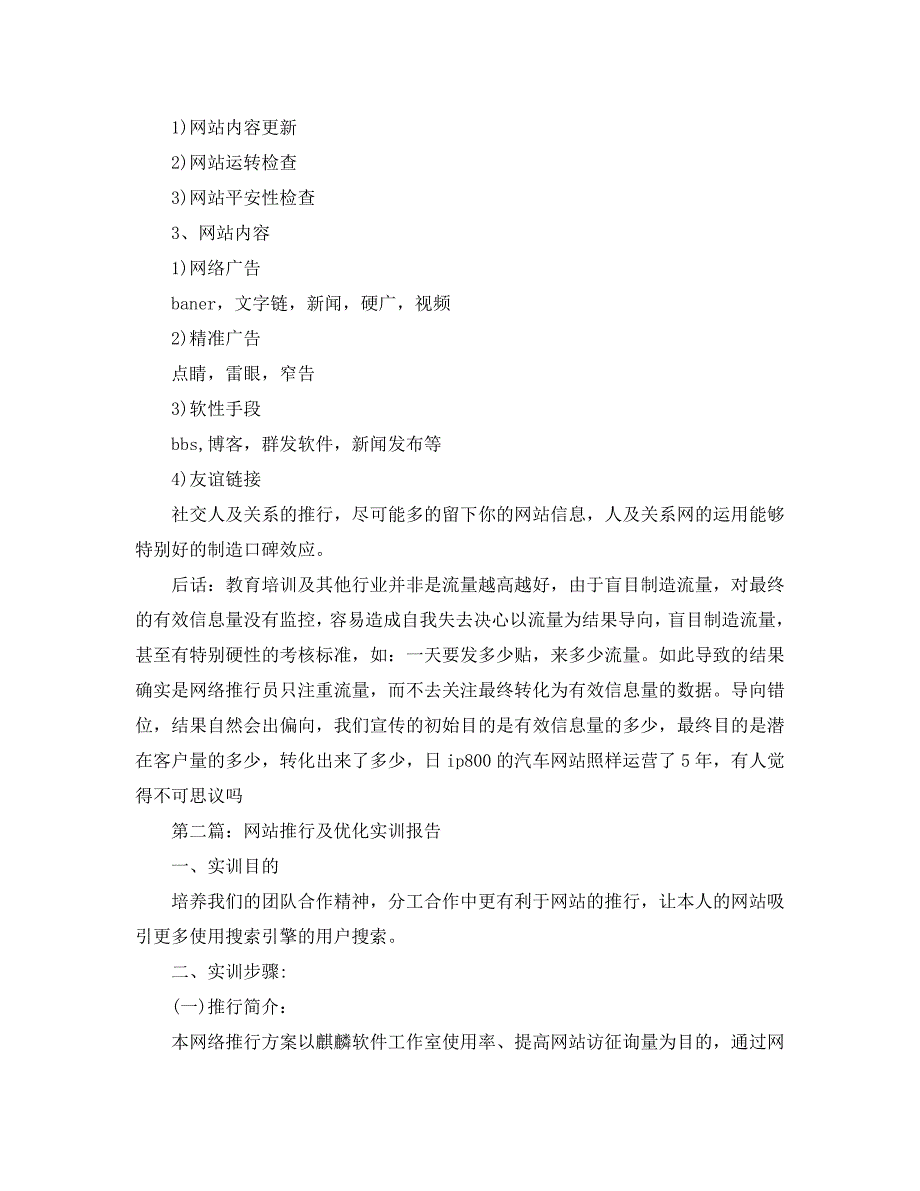 网站推广实训心得_第2页