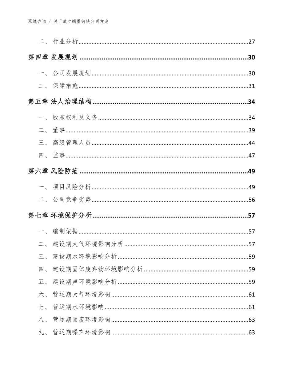 关于成立蠕墨铸铁公司方案模板_第5页