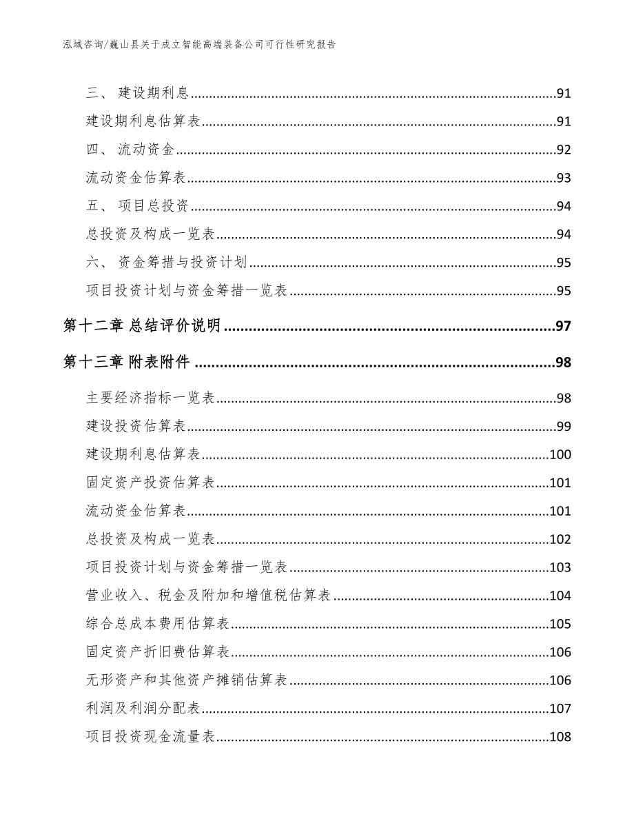 巍山县关于成立智能高端装备公司可行性研究报告模板范本_第5页