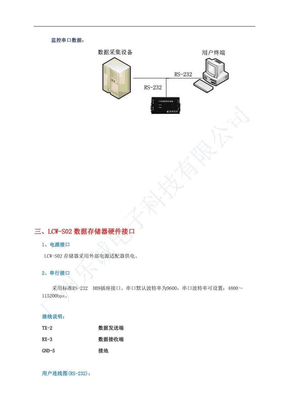 LCW-S02数据存储器使用说明书(RS232)_第5页