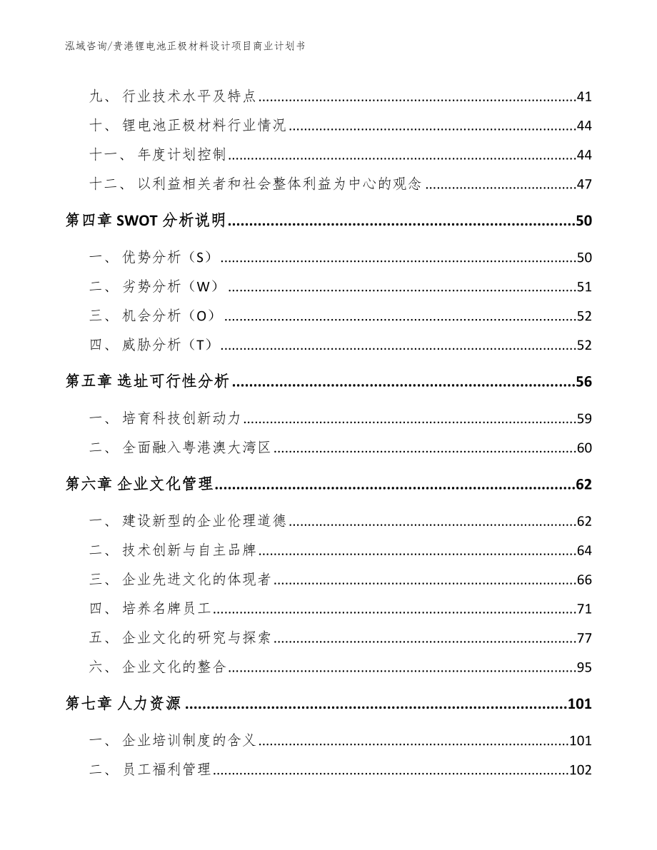 贵港锂电池正极材料设计项目商业计划书（模板）_第2页