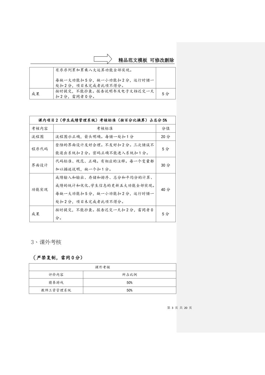 C语言程序考核方案_第3页