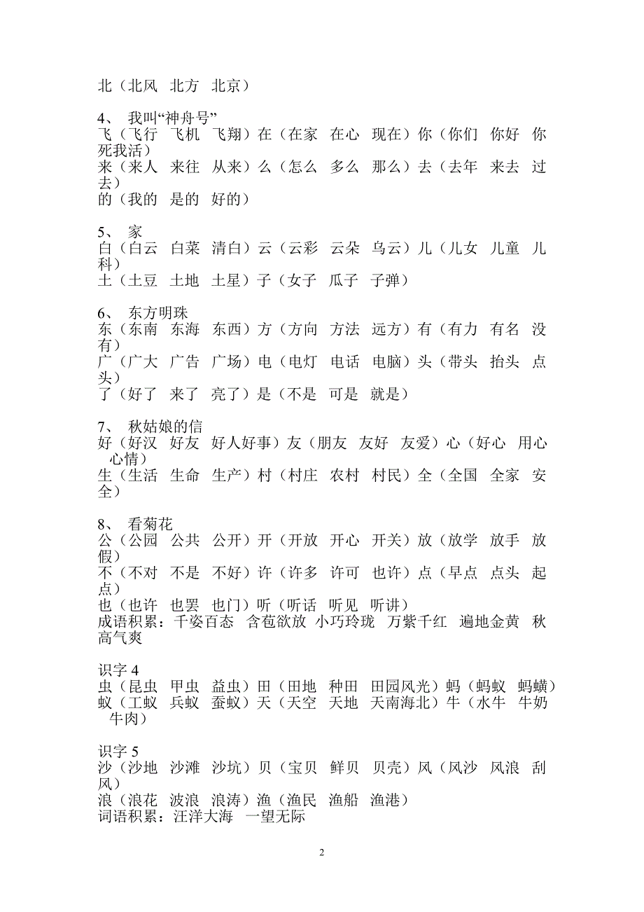 苏教版小学一年级语文上册组词练习.doc_第2页