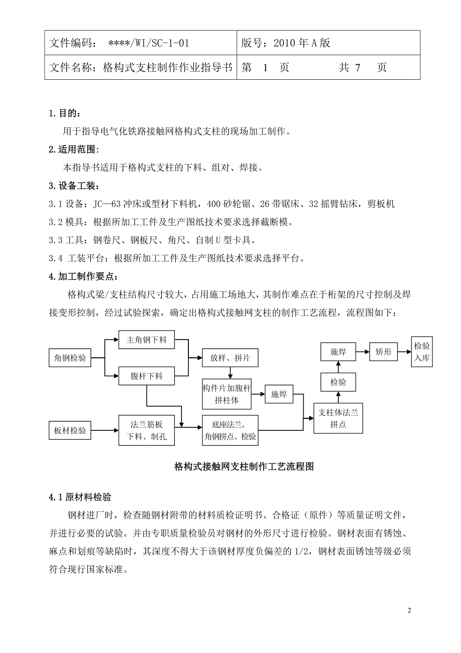 格构式支柱制作作业指导书_第2页